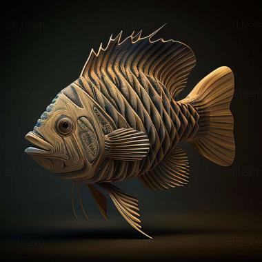 3D model Lobed tsifotilapia zebra fish (STL)